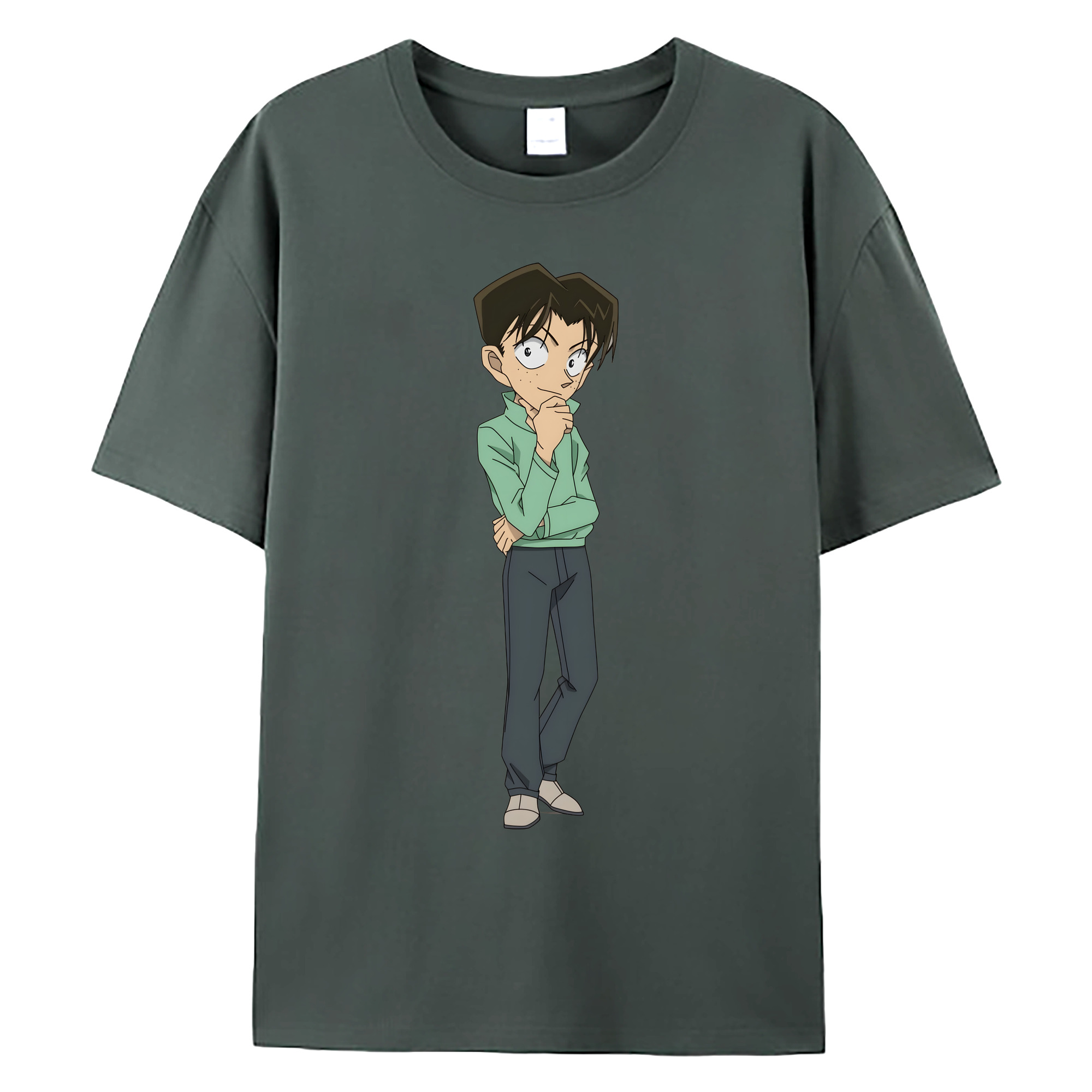 （画像用） 名探偵コナン 円谷 光彦 つぶらや みつひこ Detective Conan Mitch Tennyson 綿100％ メンズ半袖Tシャツ｜肌触りやわらか＆通気性